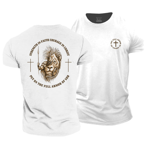 Men's Put On The Full Armor Of God Cotton T-Shirt
